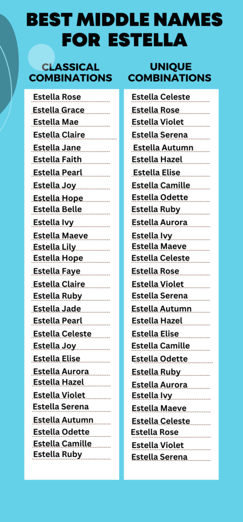 Best Middle Names for  Estella