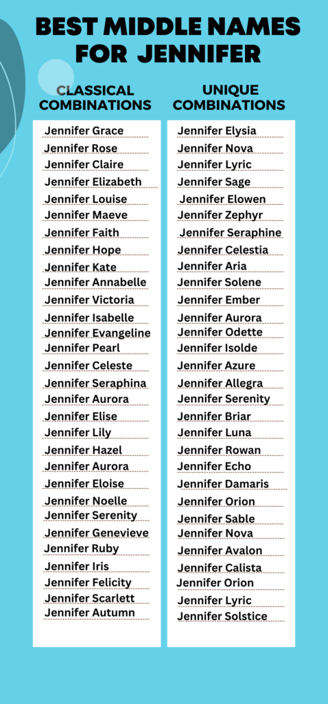 Best Middle Names for Jennifer