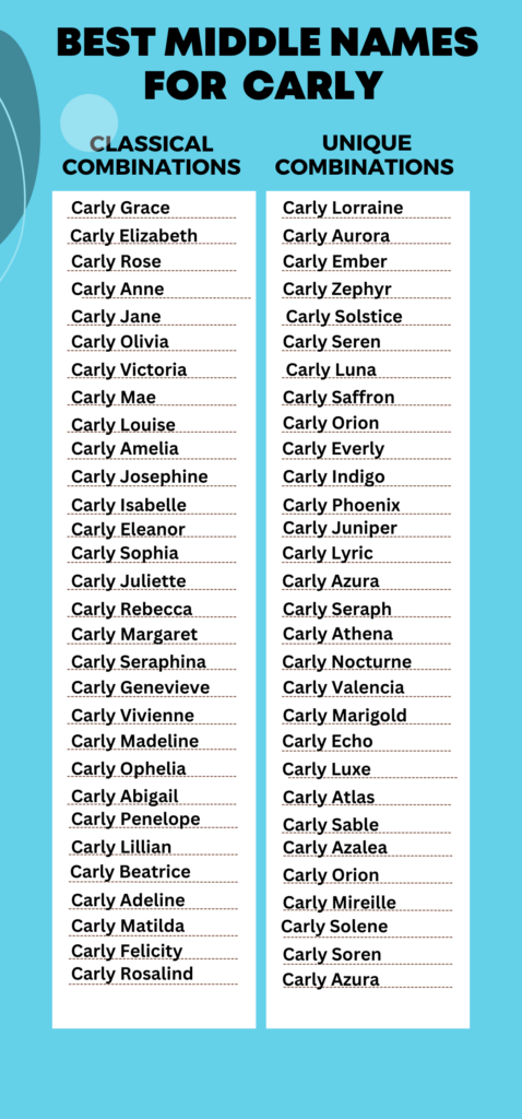 Best Middle Names for Carly