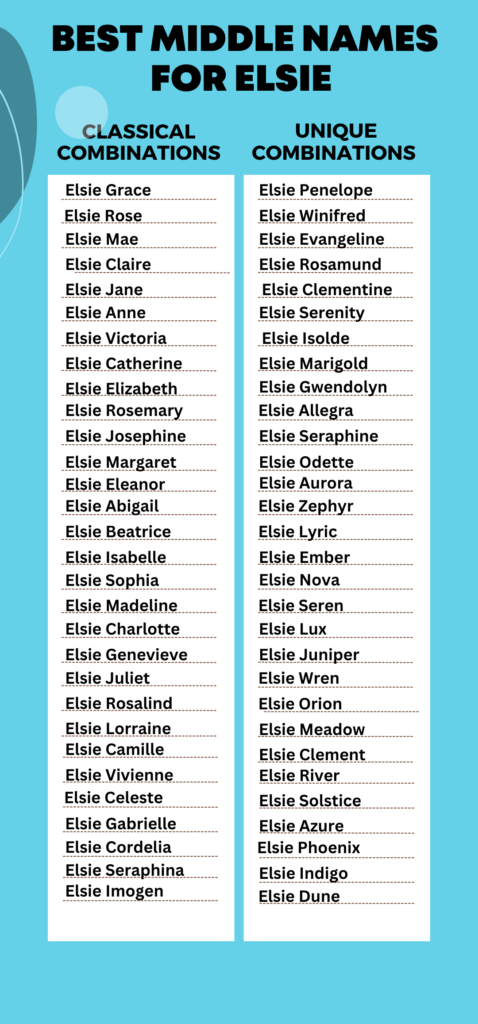 Best Middle Names for Elsie