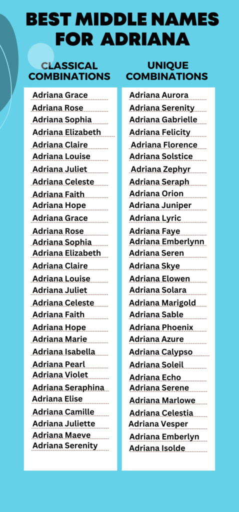 Best Middle Names for Adriana