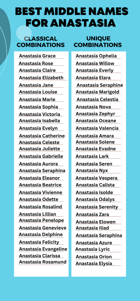 Best Middle Names for Anastasia