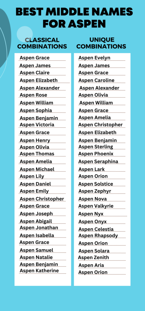 Best Middle Names for Aspen