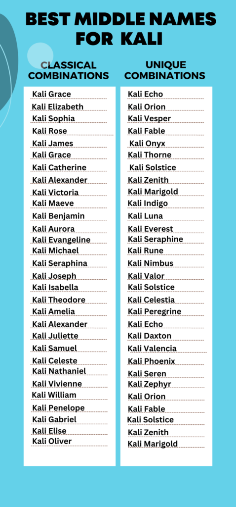 Best Middle Names for Kali