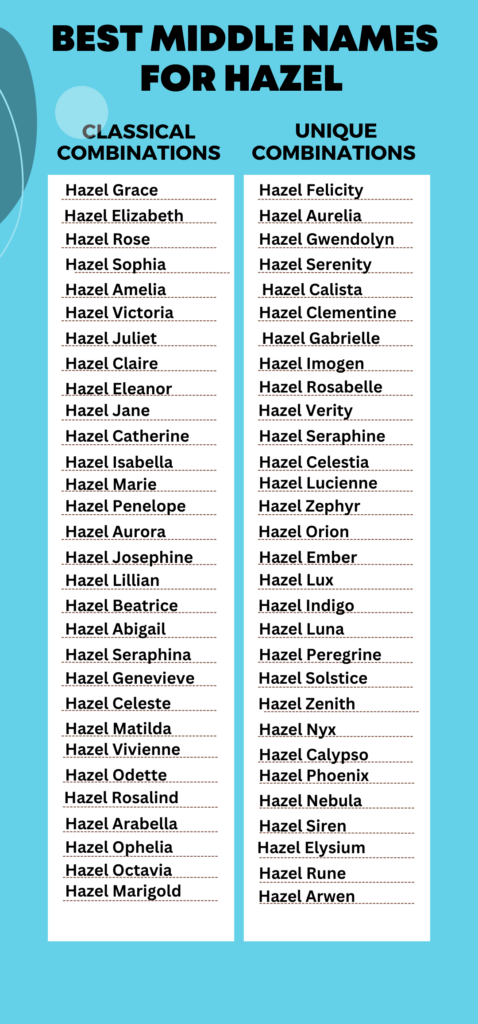 Best Middle Names for Hazel