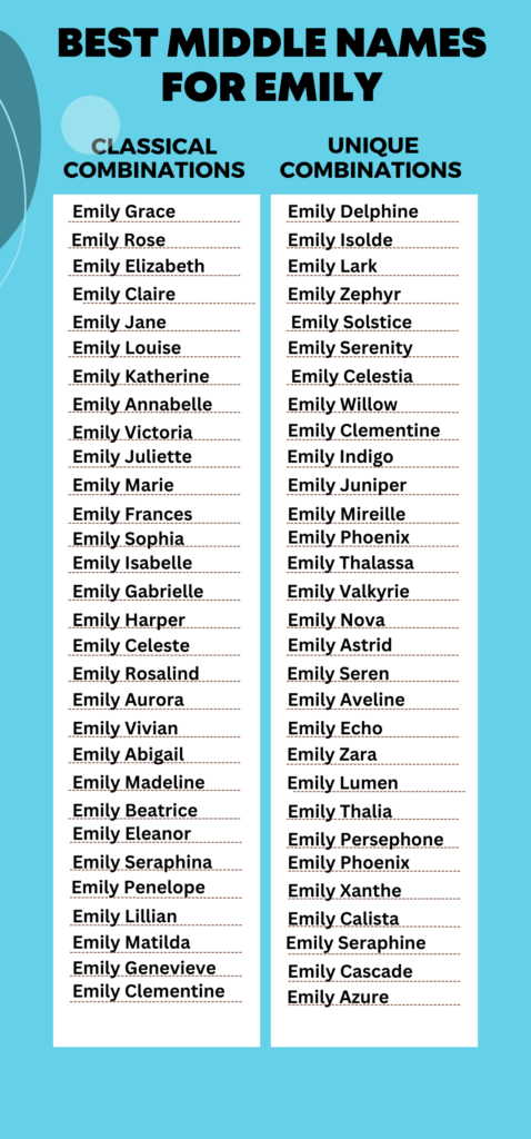 Best Middle Names for Emily