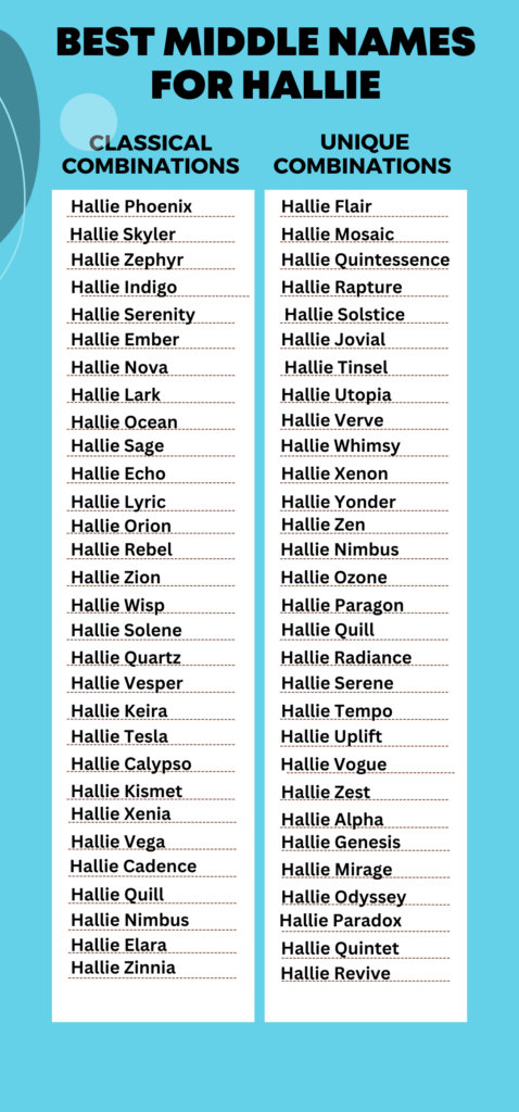 Best Middle Names for Hallie