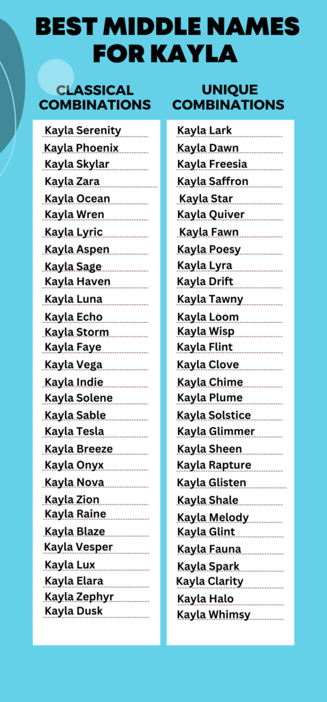 Best Middle Names for Kayla